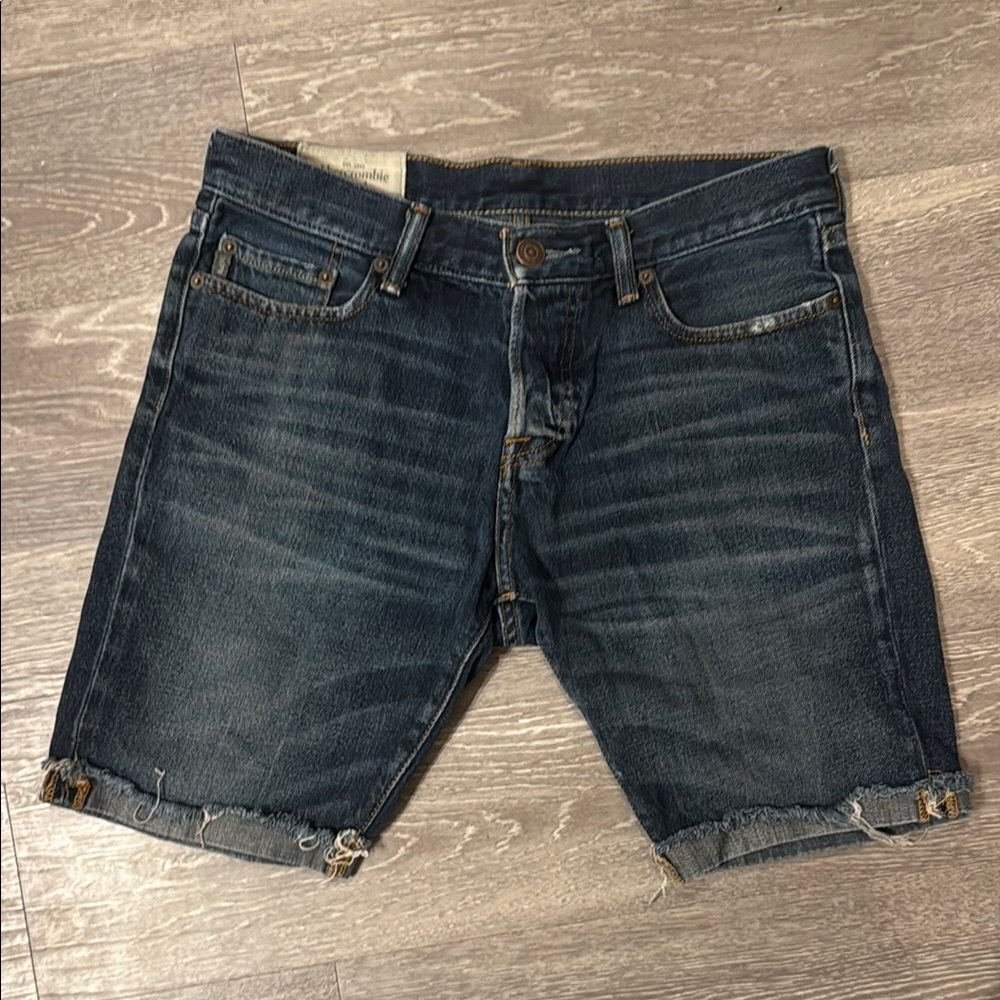 Abercrombie & Fitch Blue Jean Shorts Casual Cut-Off Style